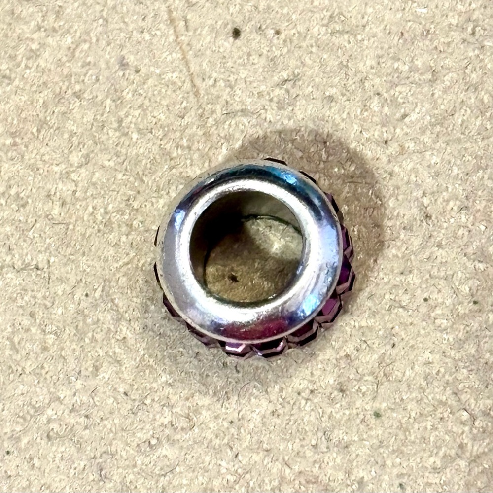 Brighton Spectrum Bead in Amethyst with Square dark purple crystals Silver edges - Picture 5 of 9